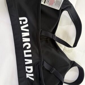 Gymshark Black Sports Bra with Logo Tag